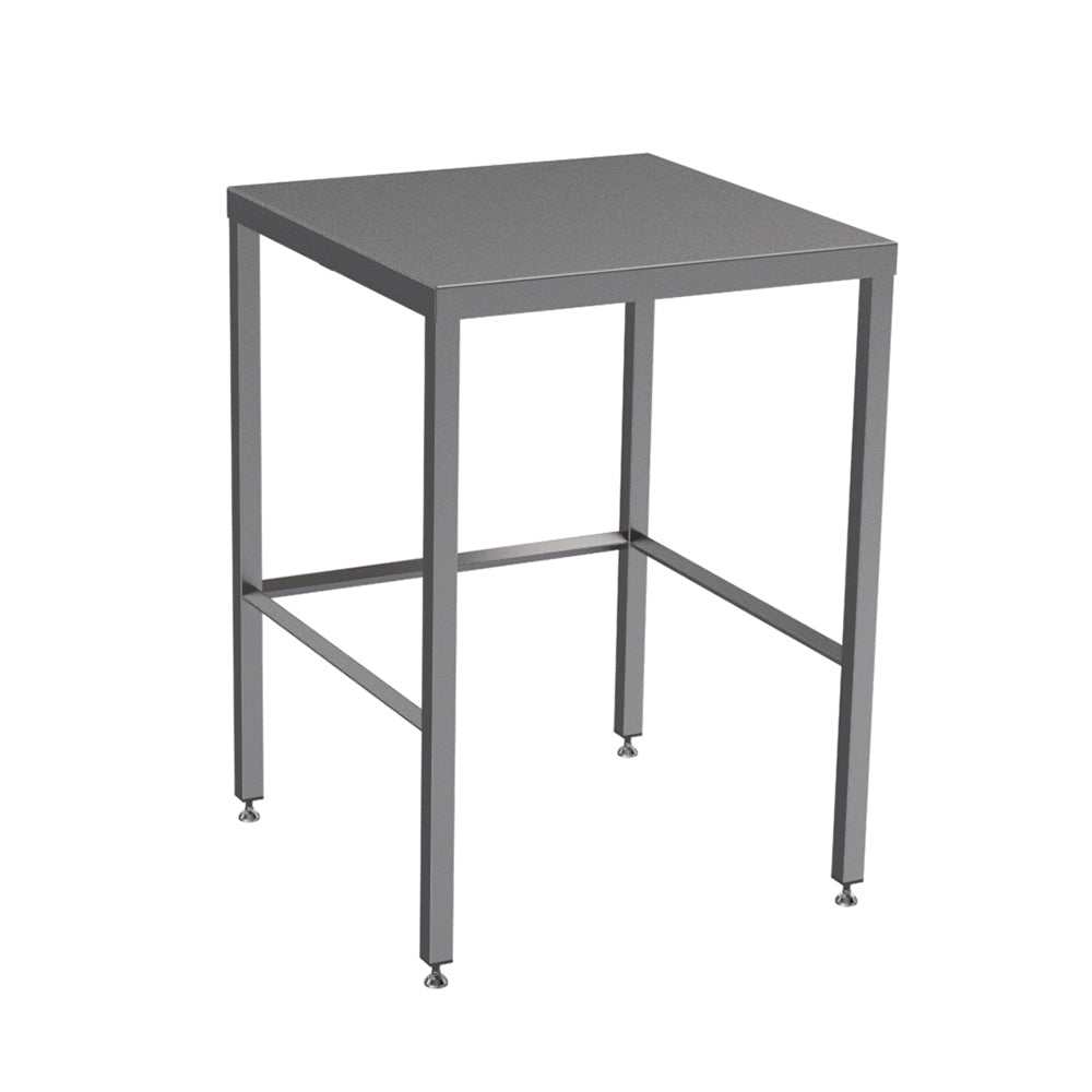 Stainless steel light duty table with diamond rear tie bar