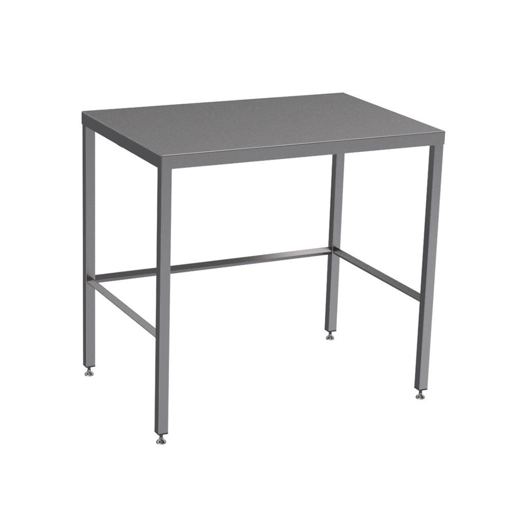 Stainless steel light duty table with diamond rear tie bar