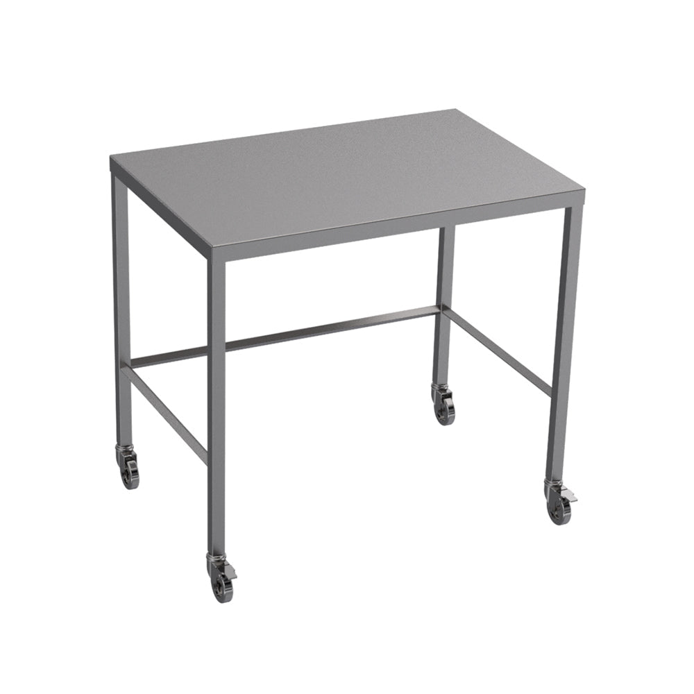 Stainless steel light duty table with diamond rear tie bar