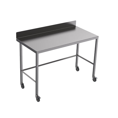 Stainless steel light duty table with diamond rear tie bar