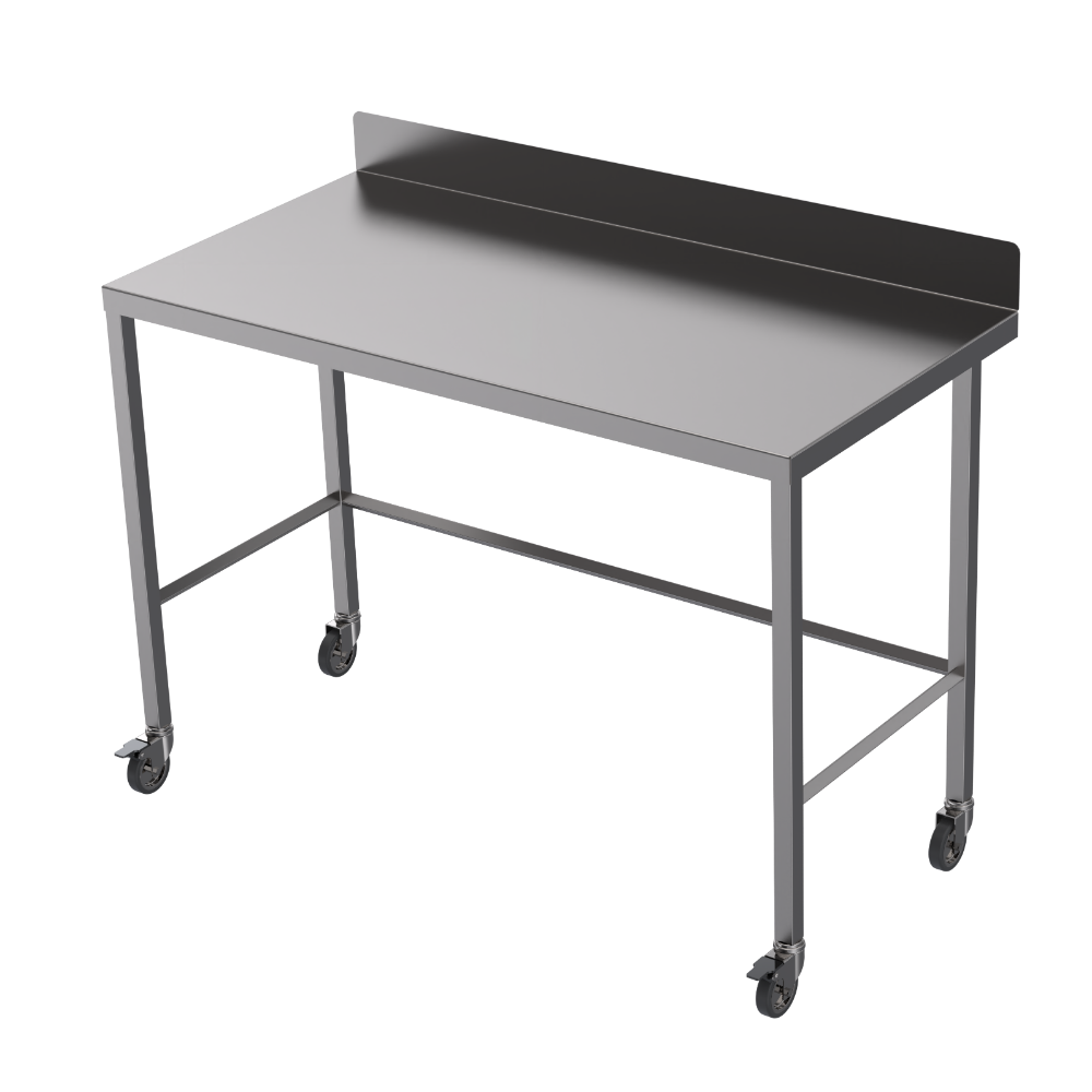Stainless steel table with diamond rear tie bar