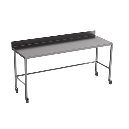 Stainless steel light duty table with diamond rear tie bar