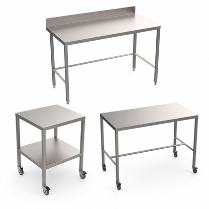 Stainless steel light duty tables