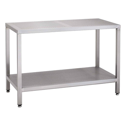 Stainless steel heavy duty table with perforated top