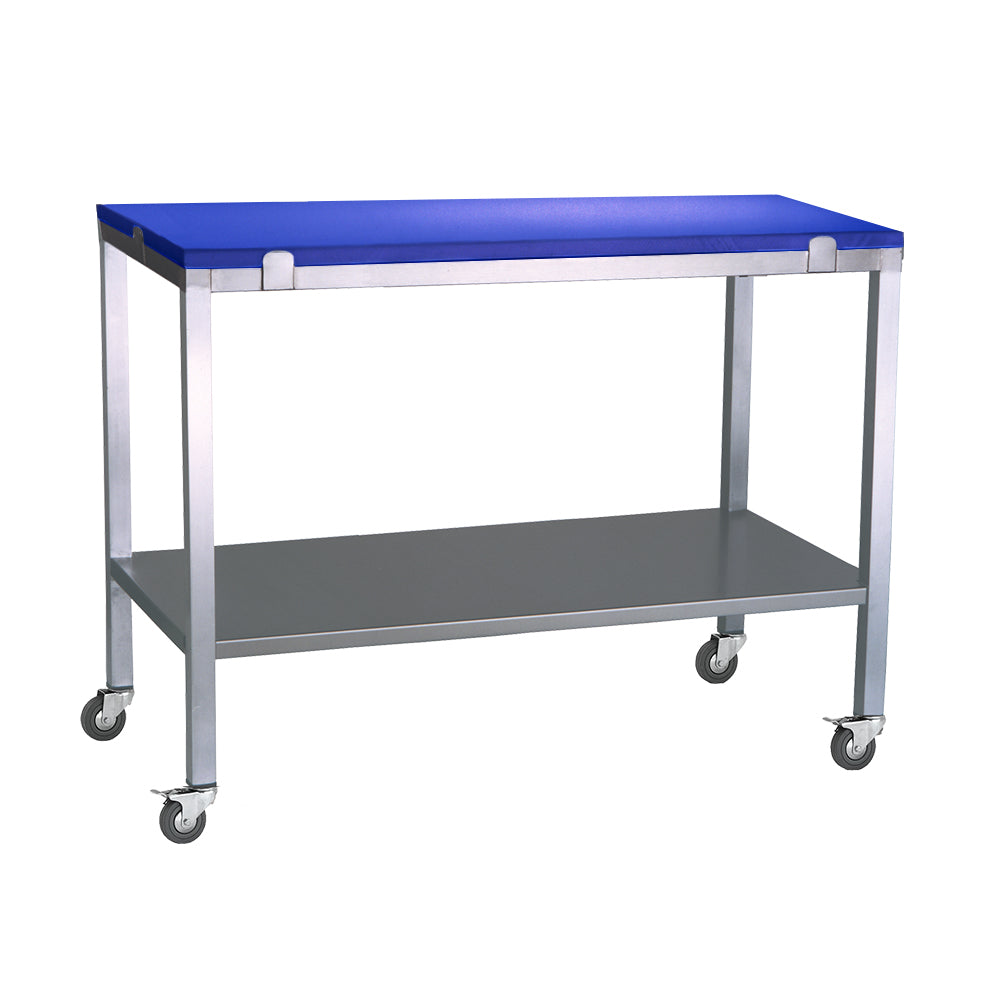 Poly top stainless steel table with solid undershelf