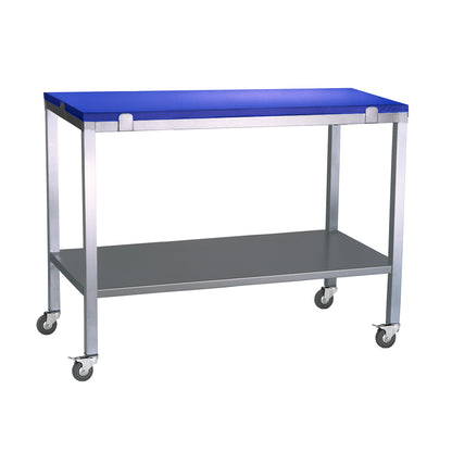 Poly top stainless steel table with solid undershelf