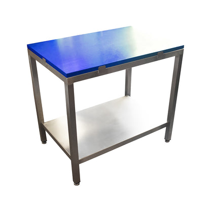 Poly top stainless steel table with solid undershelf