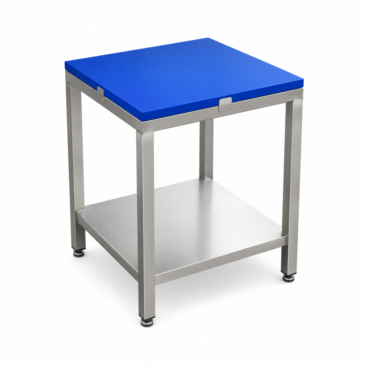 Poly top stainless steel table with solid undershelf