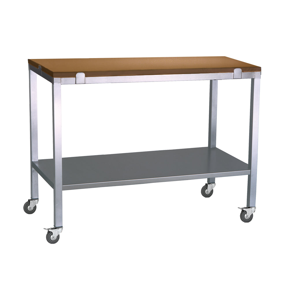 Poly top stainless steel table with solid undershelf
