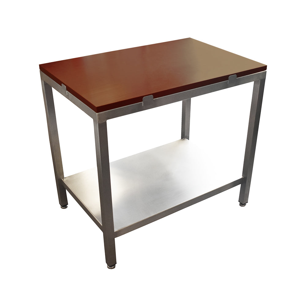 Poly top stainless steel table with solid undershelf