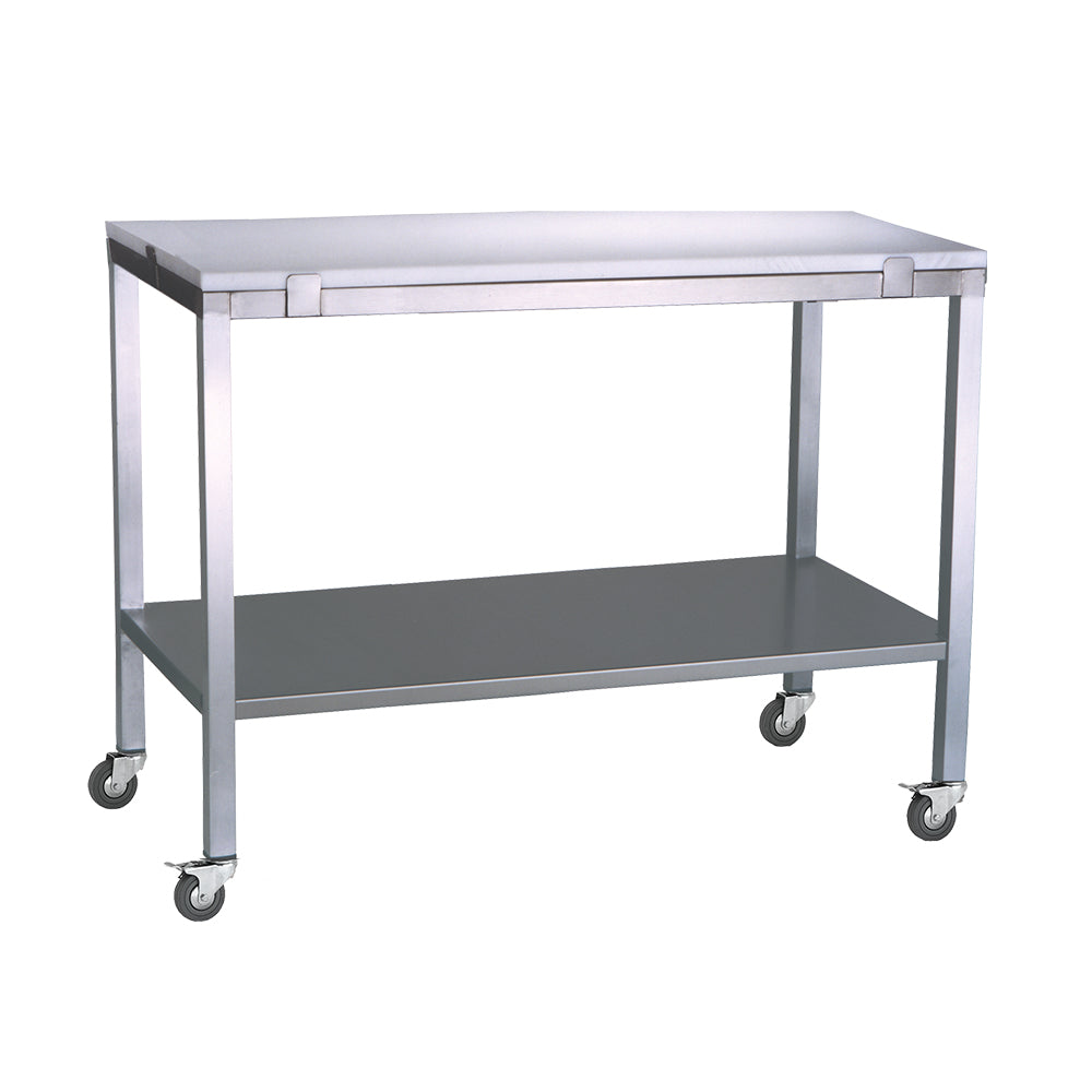 Poly top stainless steel table with solid undershelf