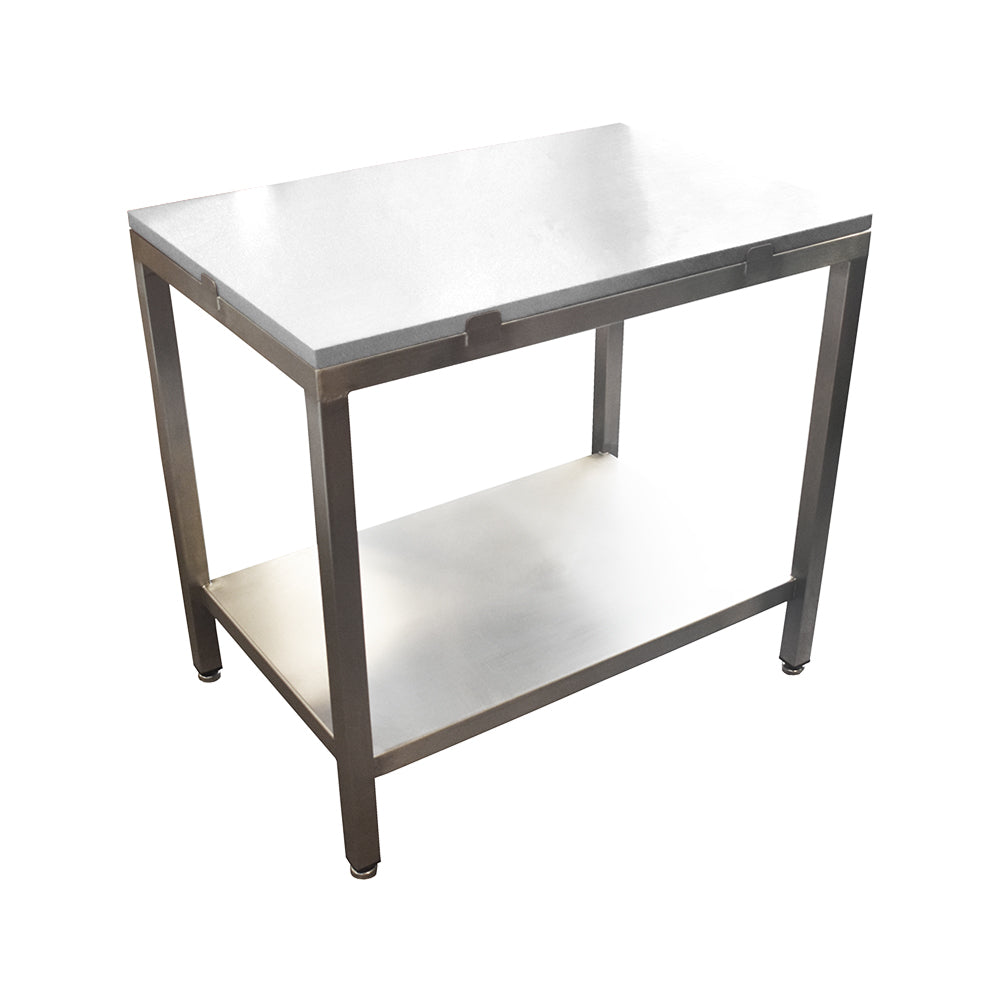 Poly top stainless steel table with solid undershelf
