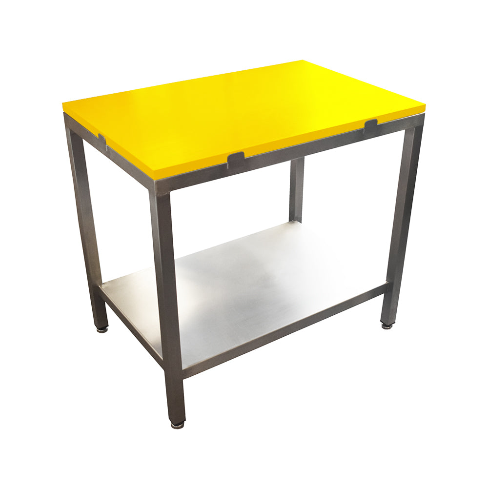 Poly top stainless steel table with solid undershelf