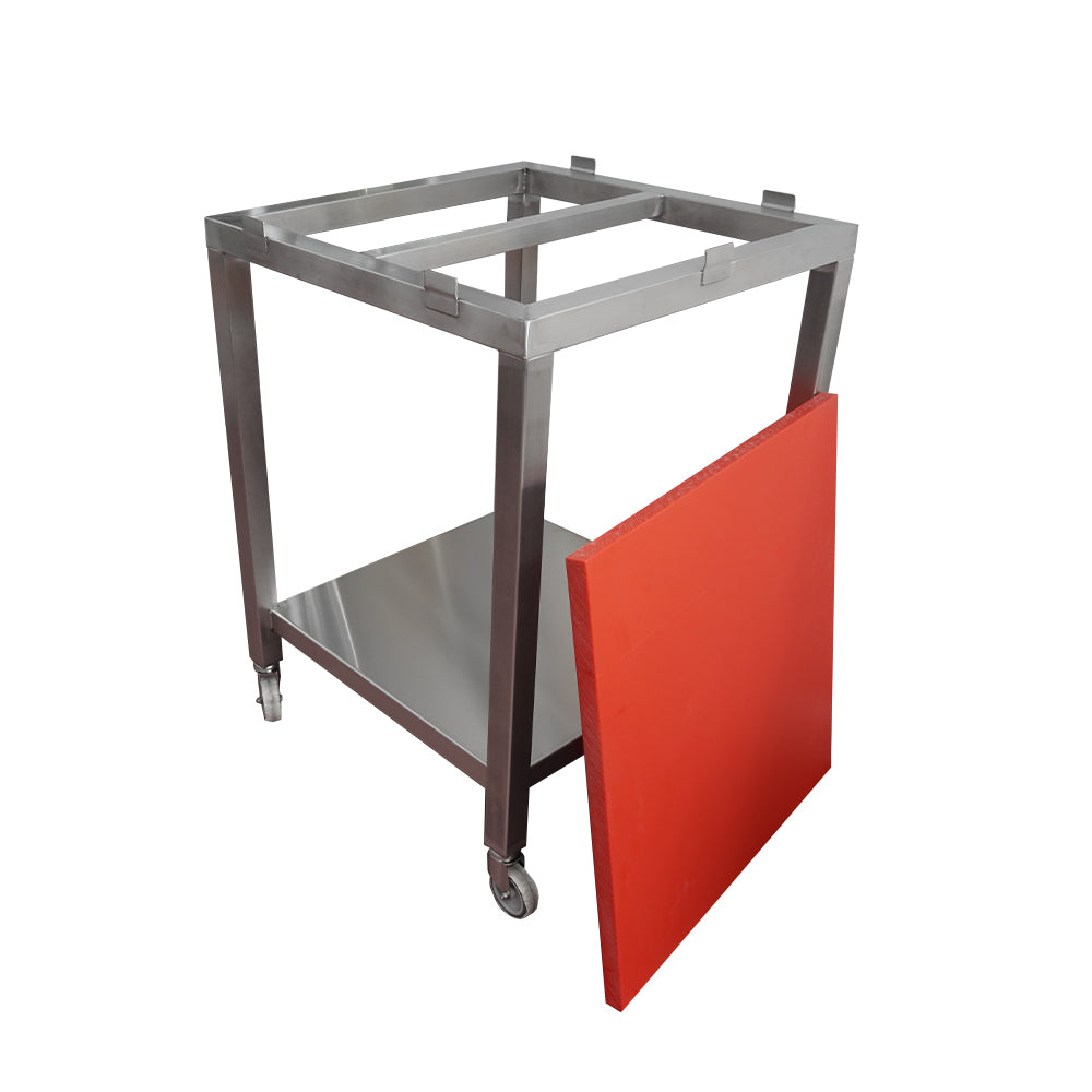 Poly top stainless steel table with solid undershelf