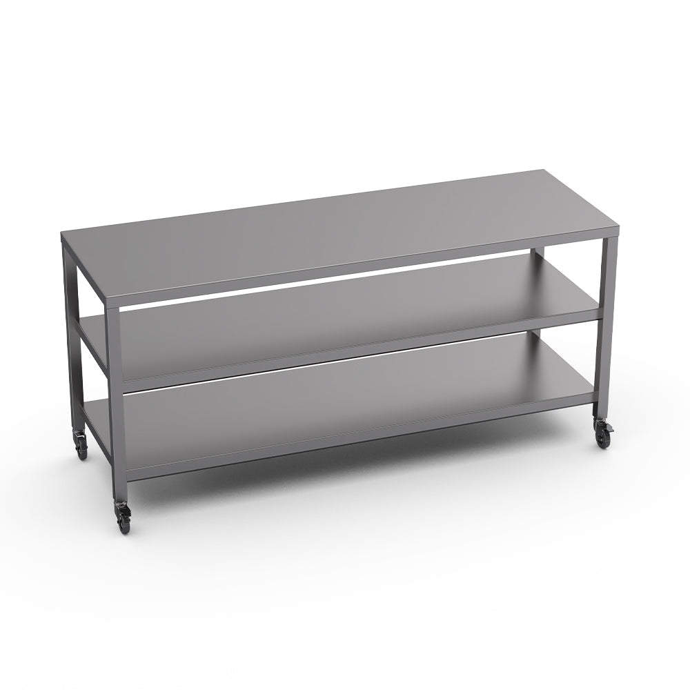 Stainless steel heavy duty table with double undershelf