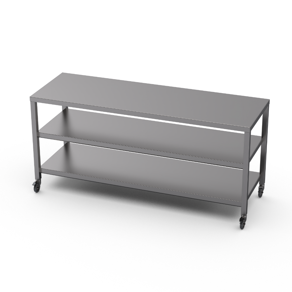 Stainless steel heavy duty table with double undershelf