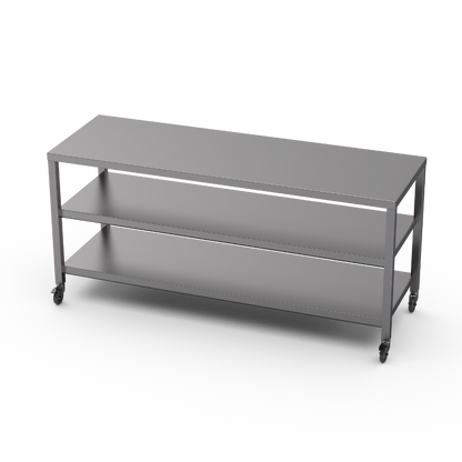 Stainless steel heavy duty table with double undershelf