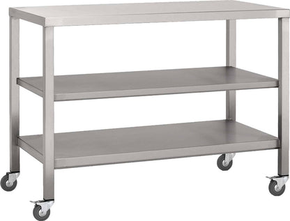 Stainless steel heavy duty table with double undershelf