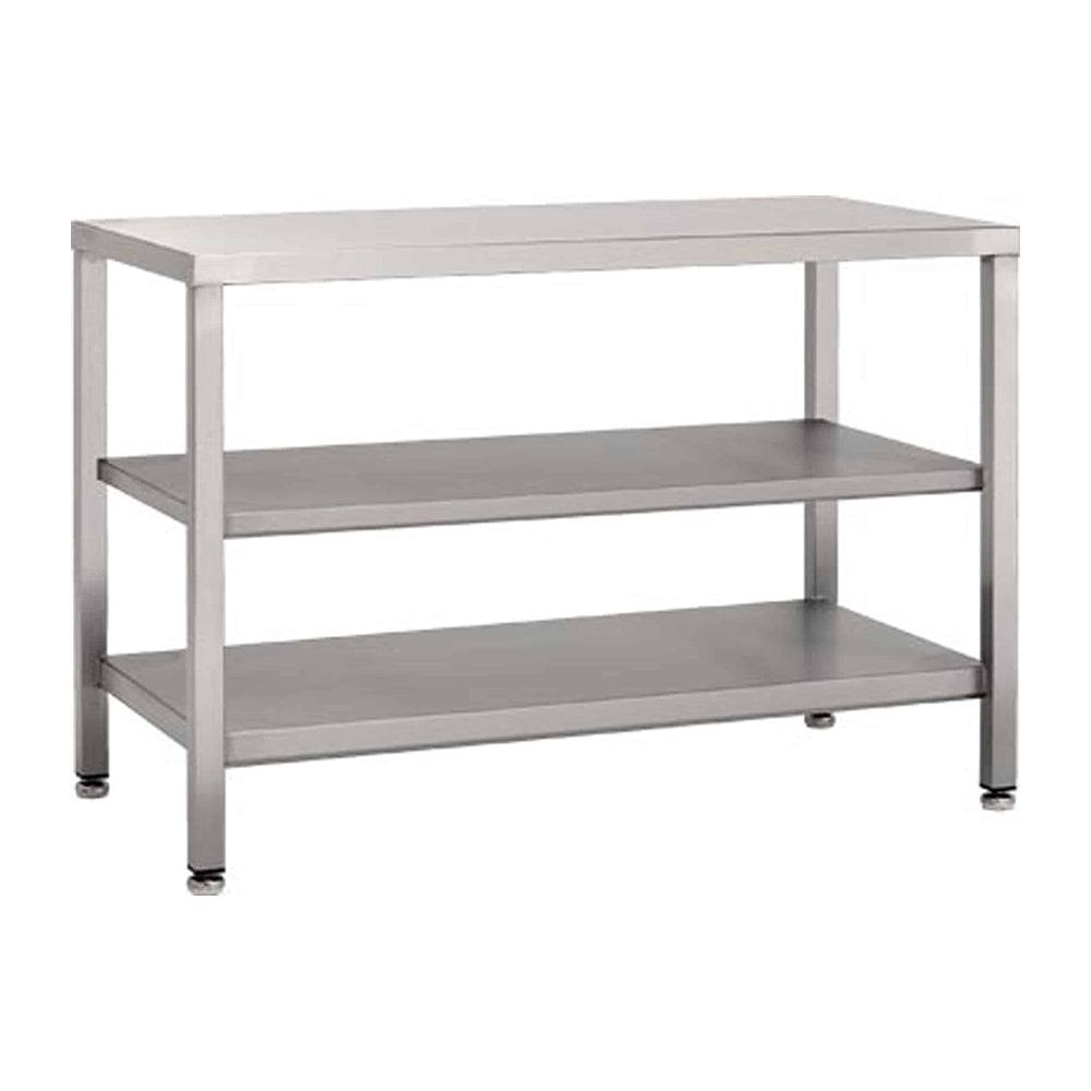 Stainless steel heavy duty table with double undershelf