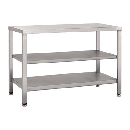 Stainless steel heavy duty table with double undershelf