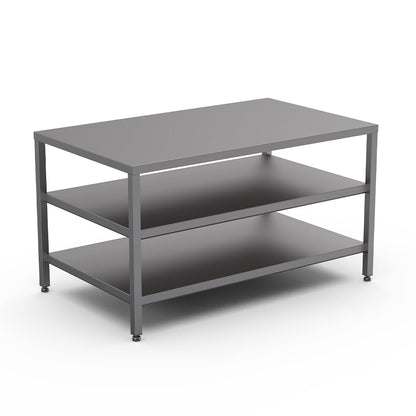 Stainless steel heavy duty table with double undershelf