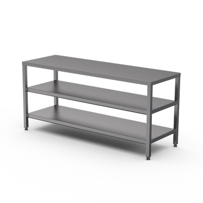 Stainless steel heavy duty table with double undershelf