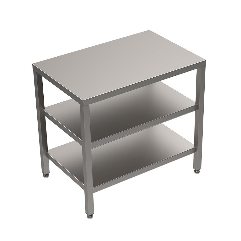Stainless steel heavy duty table with double undershelf