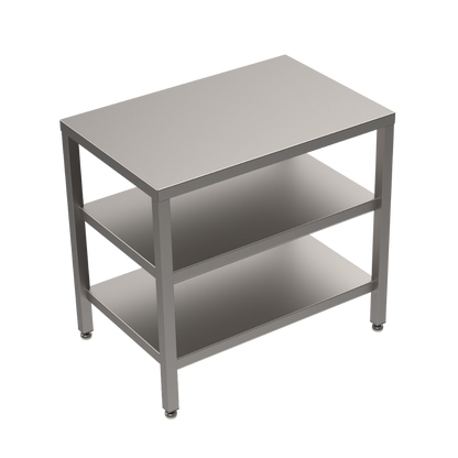 Stainless steel heavy duty table with double undershelf