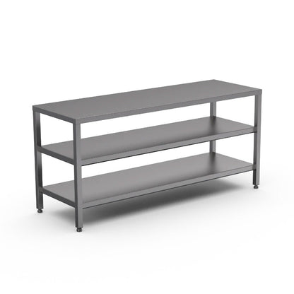 Stainless steel heavy duty table with double undershelf