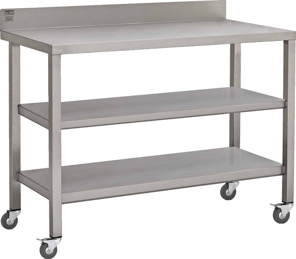 Stainless steel table store with rack