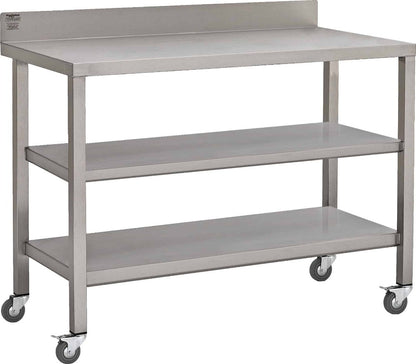 Stainless steel heavy duty table with double undershelf