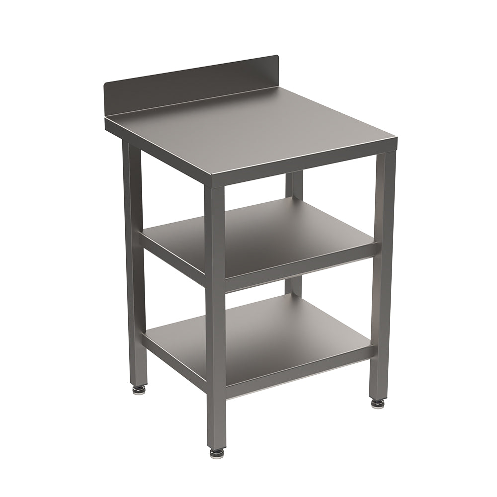 Stainless steel heavy duty table with double undershelf