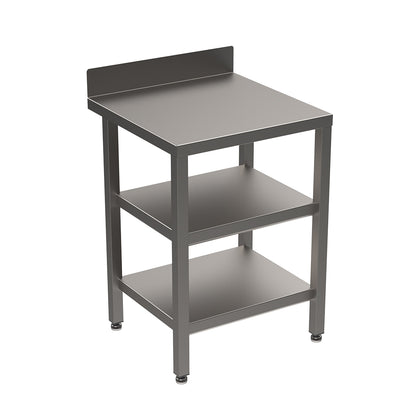 Stainless steel heavy duty table with double undershelf