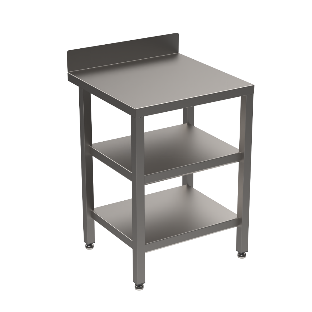 Stainless steel heavy duty table with double undershelf