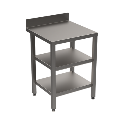 Stainless steel heavy duty table with double undershelf