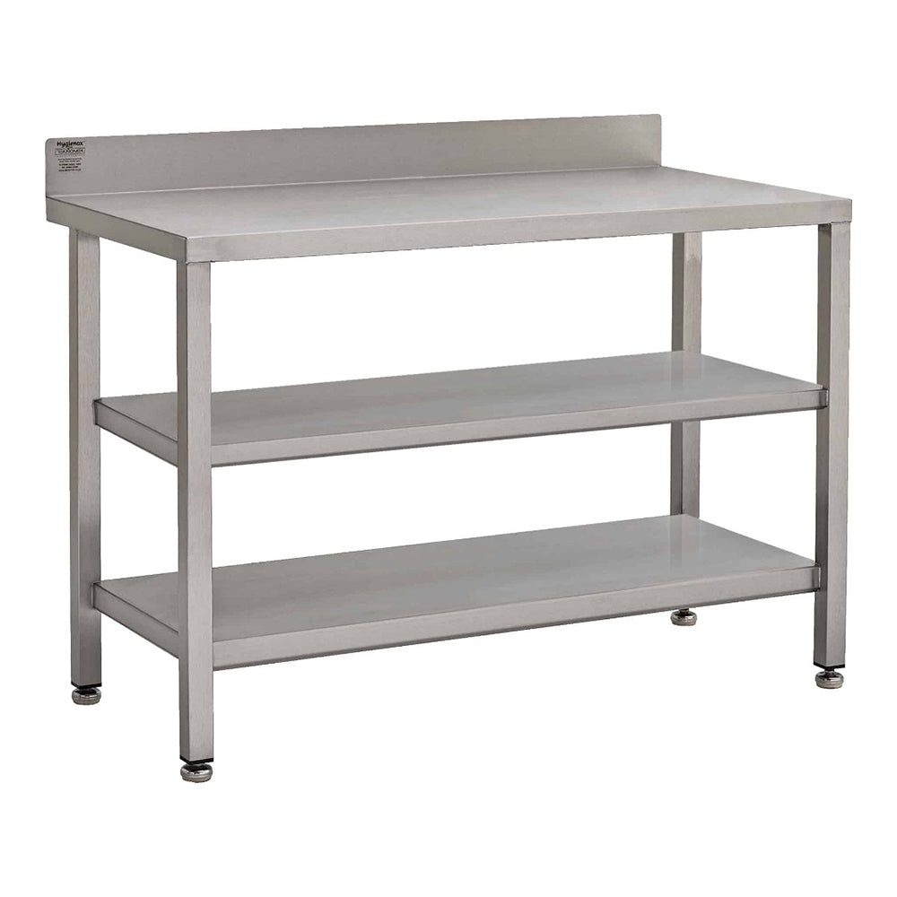 Stainless steel heavy duty table with double undershelf