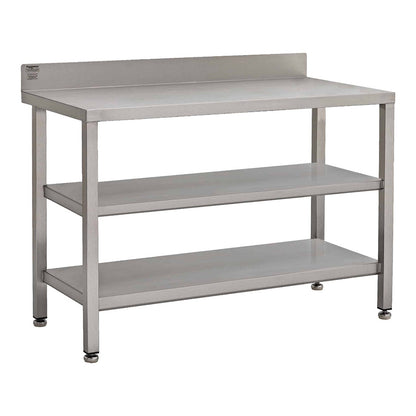 Stainless steel heavy duty table with double undershelf