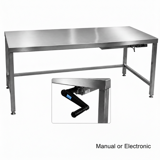 Stainless steel ergonomic height adjustable tables