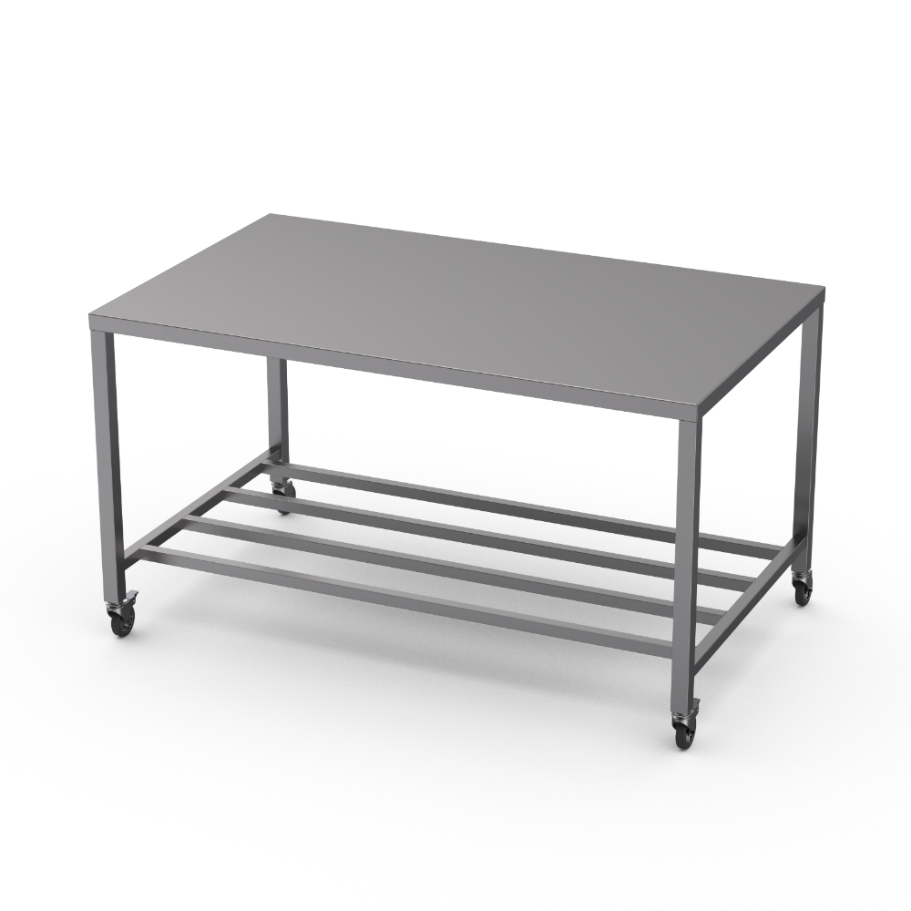 Stainless steel heavy duty table with multibar undershelf