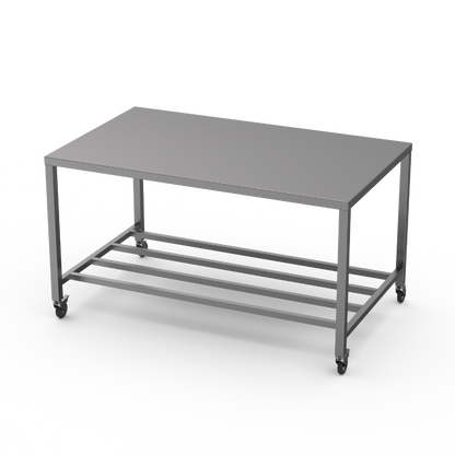 Stainless steel heavy duty table with multibar undershelf