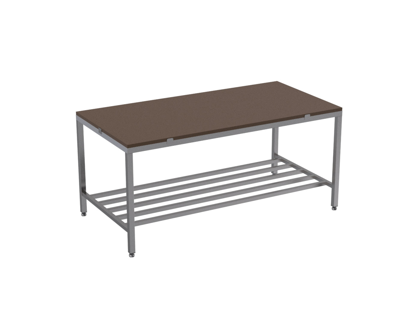 Poly top stainless steel table with multibar undershelf