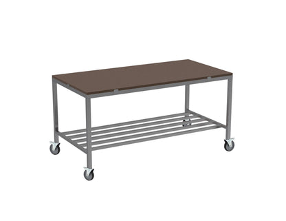 Poly top stainless steel table with multibar undershelf
