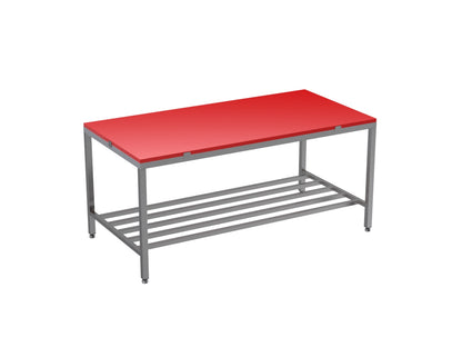 Poly top stainless steel table with multibar undershelf
