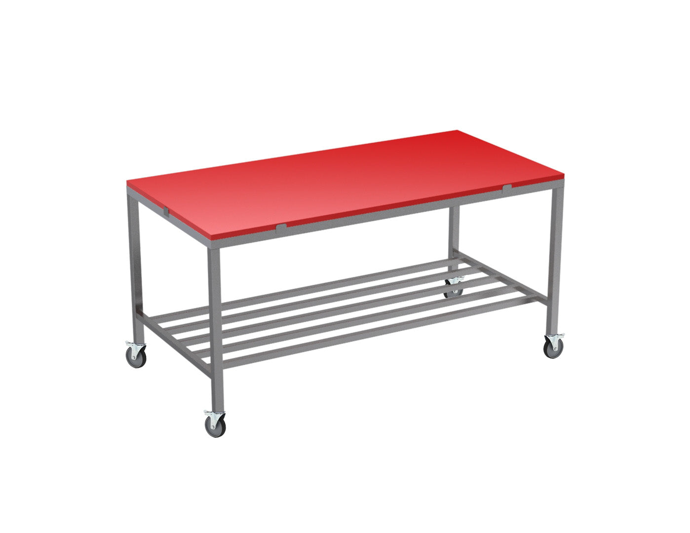 Poly top stainless steel table with multibar undershelf