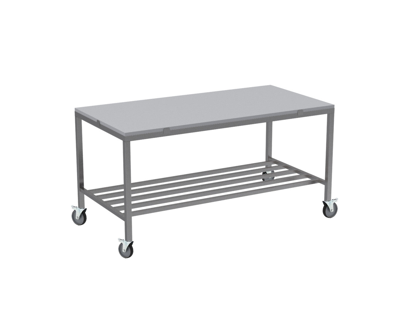 Poly top stainless steel table with multibar undershelf