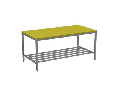 Poly top stainless steel table with multibar undershelf
