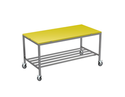 Poly top stainless steel table with multibar undershelf