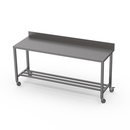 Stainless steel heavy duty table with multibar undershelf