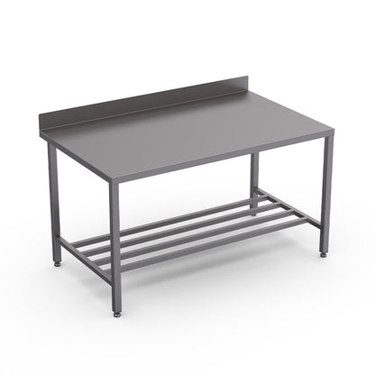 Stainless steel heavy duty table with multibar undershelf