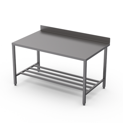 Stainless steel heavy duty table with multibar undershelf